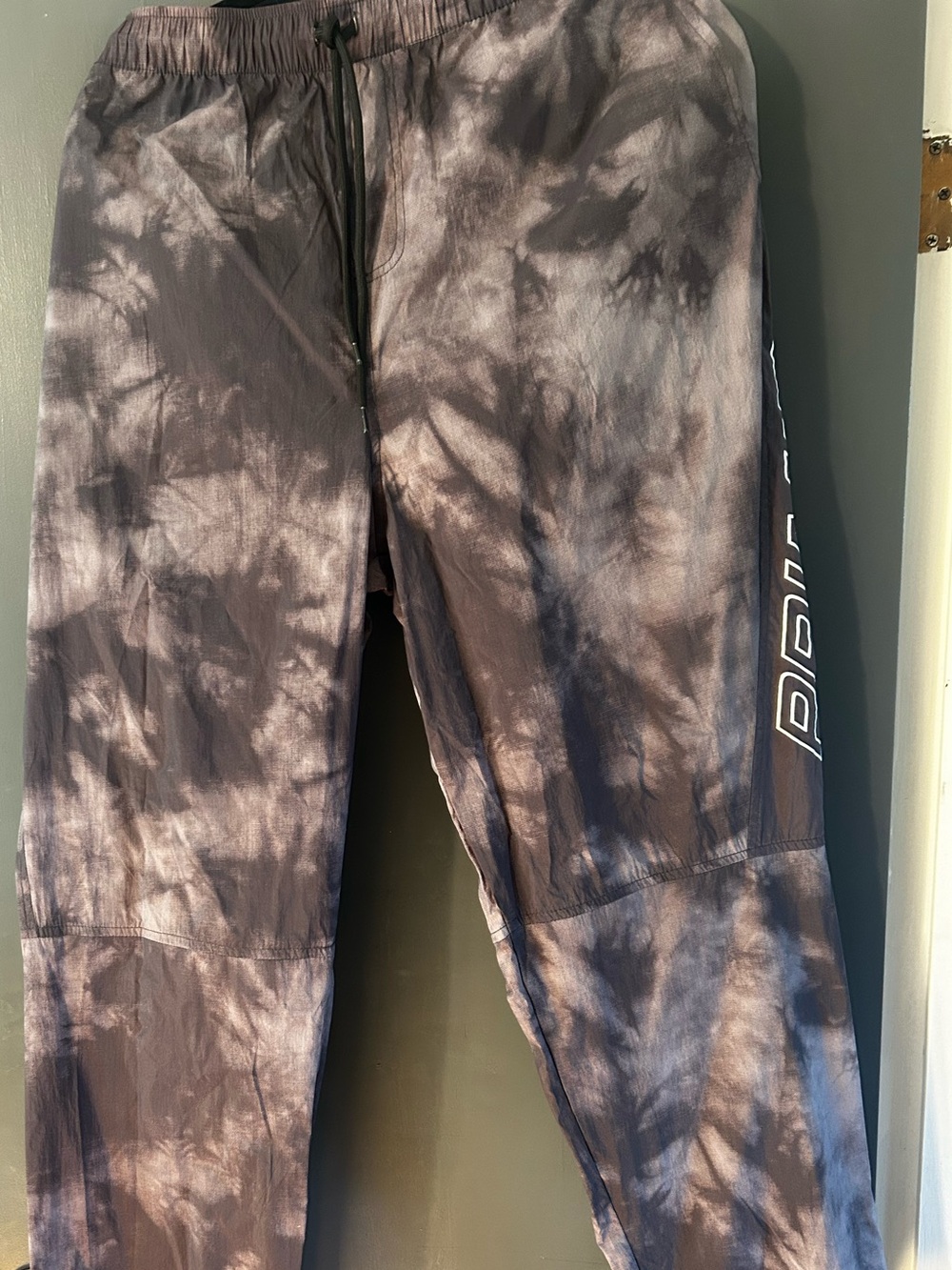 Mens Primitive Jogger Pants - Black/Gray Tye-dye pattern